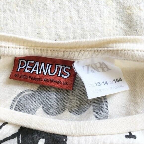 Zara Girls 13/14 Top Peanuts Joe Cool Snoopy Lucy I Feel Groovy Long Sleeve - Picture 3 of 7